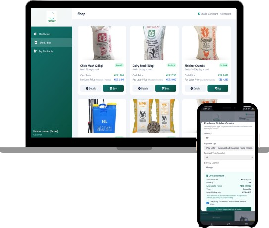 Farmsky shop marketplace on desktop and mobile